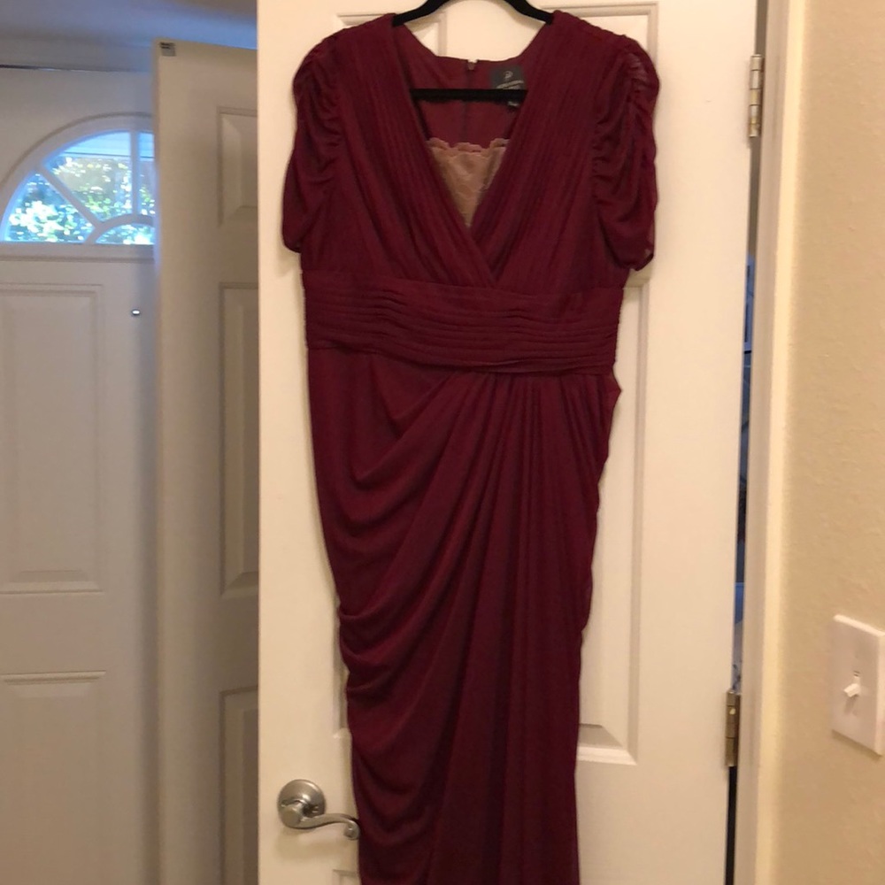Elegant Burgundy Evening Gown